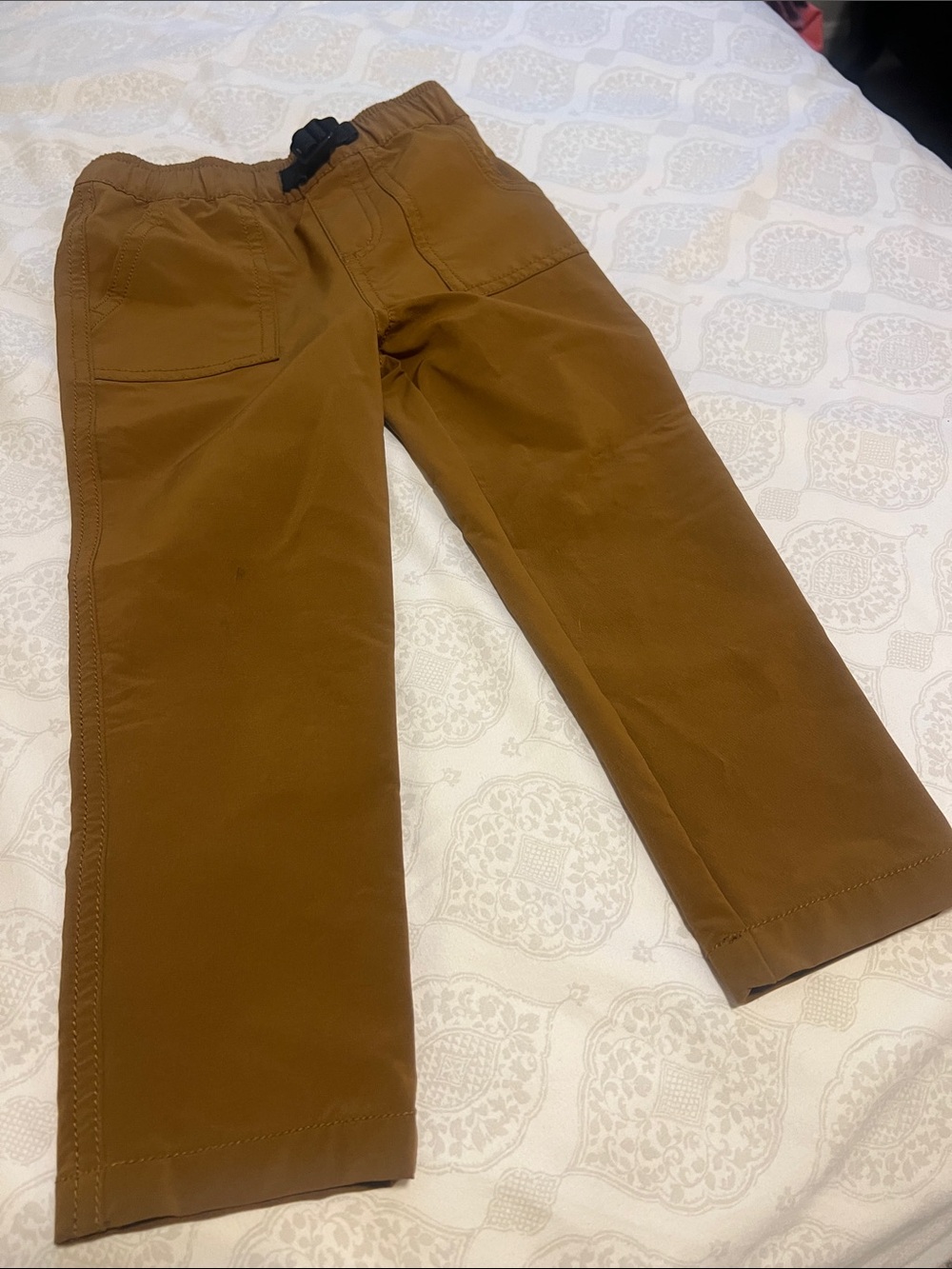 Cat & Jack Boys' Brown Elastic-Waist Chinos